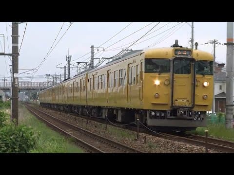【4K】JR山陽本線　普通列車115系電車　ｵｶD-11編成+ｵｶD-09編成