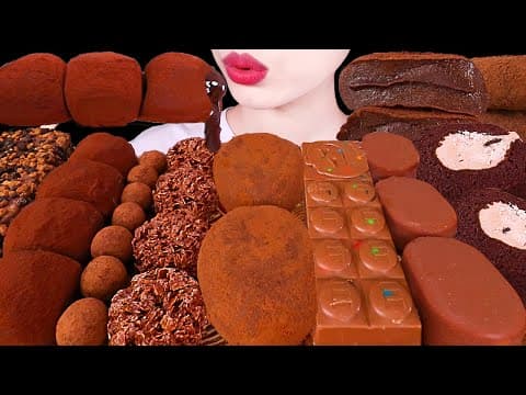 ASMR MUKBANG｜CHOCOLATE PARTY *ICE CREAM, MOCHI, MALTESERS, CAKE, TICO, NUTELLA DONUTS 초콜릿 파티 먹방