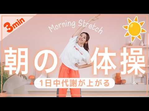 【朝3分】代謝を上げて1日中燃焼！全身スッキリ目覚める簡単体操☀️