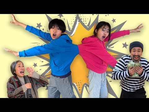 【寸劇】かえであーたんがくっついちゃった！力を合わせて泥棒を捕まえよう！Stuck Together! Kaede & Ahtan Learn to Share Teamwork Adventure