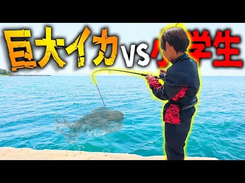 【釣り】巨大イカVS小学生　（私は手伝いません）