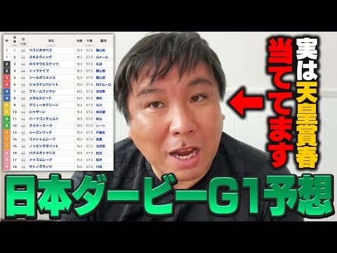 2年ぶりに帰ってきた‼︎【日本ダービーG1予想】本命はソールオリエンス⁉︎堅実な里崎が考える"最強の３連複"とは⁉︎