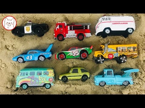 9 Disney Cars, Ligthning Mqueen, King, Matter  Tomica Kineticsand