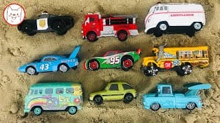 9 Disney Cars, Ligthning Mqueen, King, Matter  Tomica Kineticsand