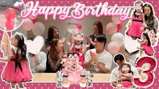 【Birthday】🎀ベビちん3歳誕生日に密着🩷誕生日当日ディズニー＆週末家族dinner🍴🎂【vlog】