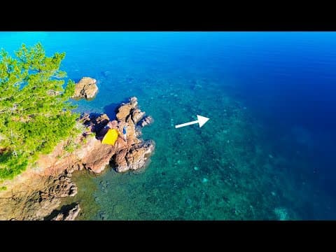 岩の上にテント張って、釣りしながら1日を過ごす。
