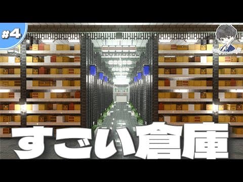 【マイクラ】実際に使える！巨大マイクラ倉庫と在庫表示できるタンク式チェストの作り方 #4【統合版/BE 1.21】