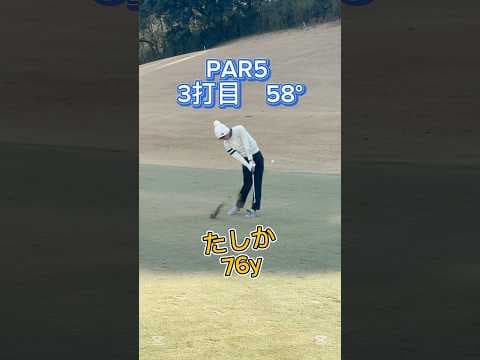 par5 3打目58° たしか76y #shorts #ゴルフ #ゴルフスイング #アプローチ