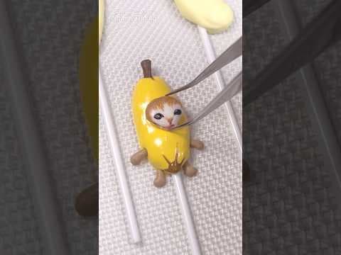 いろんなバナナのメレンゲクッキーを作ってみたよ【猫ミーム】 #shorts