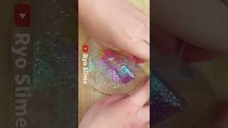 Slime Coloring with Rainbow Glitter Lip Gloss! Makeup Slime! #shorts