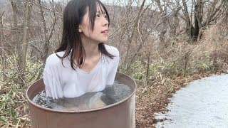 女ぼっち ずぶ濡れ五右衛門風呂 雪中キャンプ / Take a bath in a drum can, Camping in the snow, Japanese camping girl